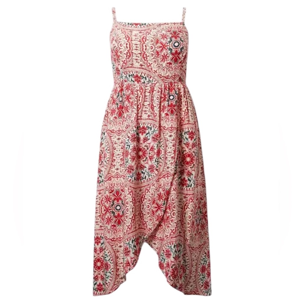 Torrid Tea Length Challis Square Neck Dress in Doily Medallion Dew